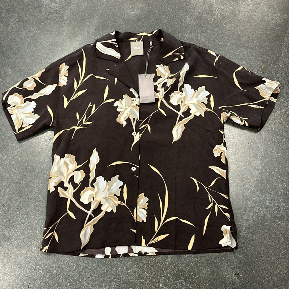 Kith, Elena Palm Camp Shirt in color Incognito (brown)